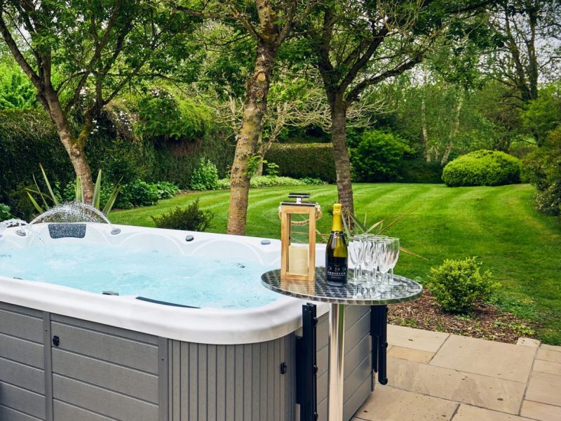 Large private hot tub in The Manor House garden
