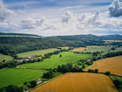 Eaton Manor Country Estate: View towards Wenlock Edge from above