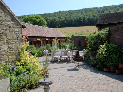 Garden Cottage: Secluded courtyard with views of Wenlock Edge