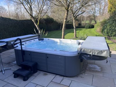 Large private hot tub in The Manor House garden