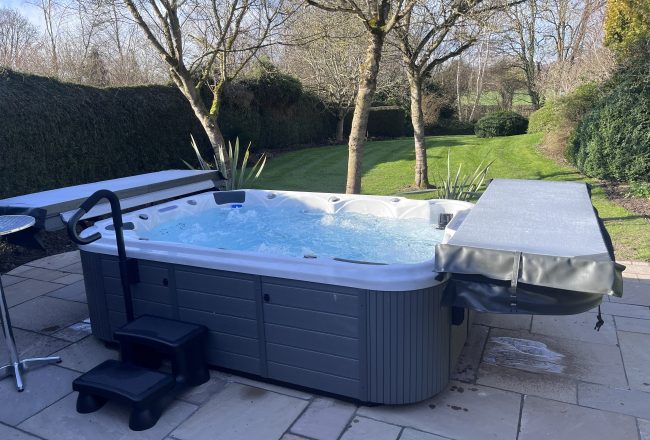 Large private hot tub in The Manor House garden
