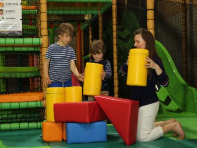Games Barn: Soft play area with stacking shapes