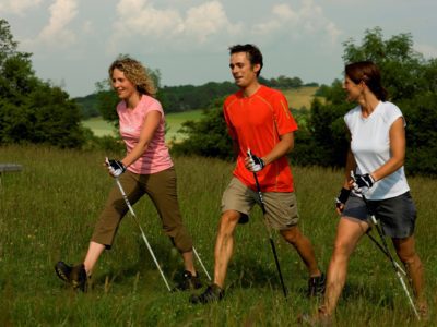 Nordic walking to get active in the countryside