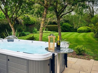 Large private hot tub in The Manor House garden
