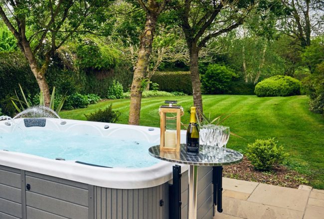Large private hot tub in The Manor House garden