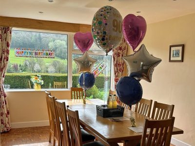 Party decorations and balloons