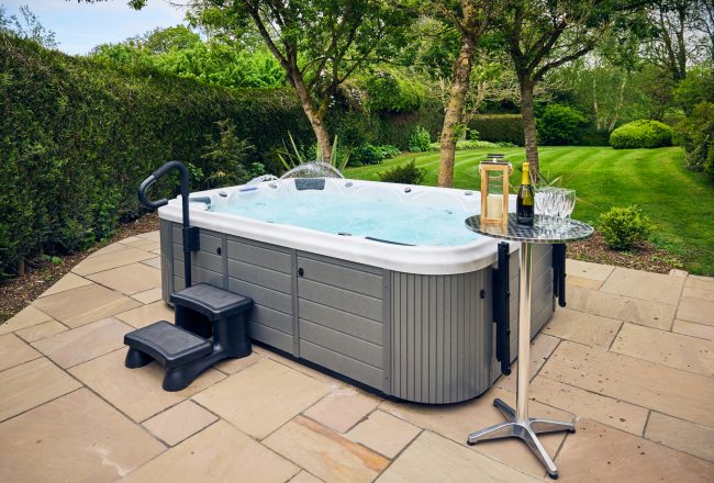 Large private hot tub in The Manor House garden